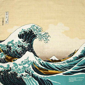 むす美 風呂敷 ふろしき 大判 約105cm 隅田川 浪裏に富士 ベージュ 日本製 20716-302