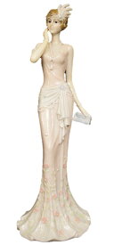 エレガントインテリア(Elegant Interior) 置物 オブジェ ホワイト 31cm エレガント人形 頬に手をやる貴婦人 54107LD
