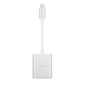 moshi USB-C Digital Audio Adapter with Charging (Silver) (24bit/96kHz Model)