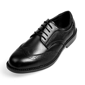 Placck安全 メンズ ビジネスシューズ 防滑 安全靴 作業靴 セーフティーシューズ 本革 革靴 紳士靴 ウィングチップ 24.5cm