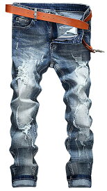 プチドフランセ デニム メンズ ジーンズ ファッション スキニーデニムパンツ かっこいいデニム シューズ 白迷彩パンツ 刺繍入りジーンズ 迷彩ズボン デニムジーンズ (31サイズ)