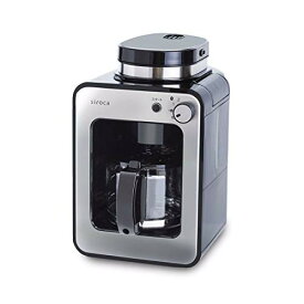 シロカ 全自動コーヒーメーカー アイスコーヒー対応 静音 コンパクト ミル2段階 豆/粉両対応 蒸らし ガラスサーバー SC-A211 ステンレスシルバー