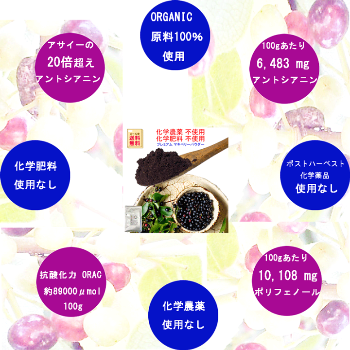 楽天市場】プレミアム マキベリーパウダー 180g 化学合成農薬