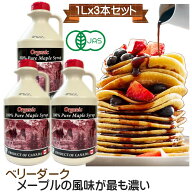 グレードA オーガニック ピュアメープルシロップ　ベリーダーク(ストロングテイスト)　1L(1320g)x3 今回…