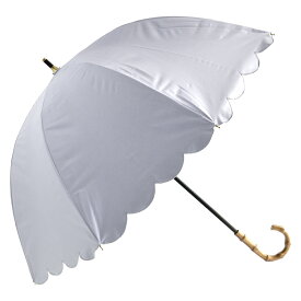 日傘 完全遮光 長傘 フリル 晴雨兼用 軽量 撥水 バンブー 遮光率100% 遮熱 涼しい かわいい ゴルフ おしゃれ 傘 雨傘 大人 内側 黒 UVカット 親骨50cm