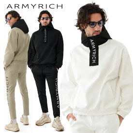 ARMYRICH 鹿の子 ハーフジップ プルパーカー セットアップ ユニセックス スウェット 上下セット ゴルフウェア トレーニング ホワイト/ブラック/グレージュ M/L/XL/3L/4L/5L