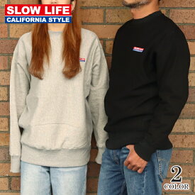 トレーナー メンズ スウェット slowlife クルーネックスウェット 裏パイル スエット トップス メンズ レディース 男女兼用 ペアルック 日本製 サーフィン