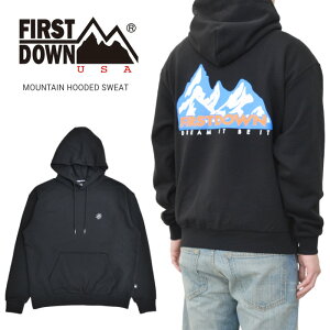 �y�����N�[�|���z�z���z FIRST DOWN �t�@�[�X�g�_�E�� �p�[�J�[ MOUNTAIN HOODED SWEAT �v���I�[�o�[ �X�E�F�b�g �t���[�X �����Y M-XL �u���b�N F971001C �y�o�[�Q���z