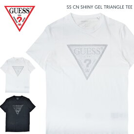 【割引クーポン配布中】 GUESS ゲス Tシャツ SS CN SHINY GEL TRIANGLE LOGO TEE 半袖 カットソー トップス メンズ M-XL ブラック ホワイト M3GI33J1314 【単品購入の場合はネコポス便発送】