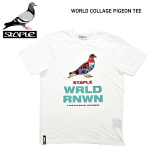 STAPLE �X�e�C�v�� T�V���c WORLD COLLAGE PIGEON TEE ���� �J�b�g�\�[ �����Y M-XL �z���C�g 2001C5801 �y�P�i�w���̏ꍇ�̓��[���֔����z �y�Z�[���z
