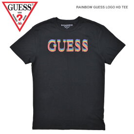 【割引クーポン配布中】 GUESS ゲス Tシャツ SS BSC RAINBOW GUESS LOGO TEE 半袖 カットソー トップス メンズ S-XL ブラック M0YI0QR8FY1 【単品購入の場合はネコポス便発送】