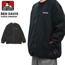 【割引クーポン配布中】 BEN DAVIS ベンデイビス フリース カーディガン FLEECE CARDIGAN M-XL ブラック BDZ3-3501