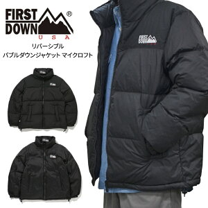 �t�@�[�X�g�_�E�� �W���P�b�g FIRST DOWN USA BUBBLE DOWN JACKET MICROFT �o�u���_�E���W���P�b�g �}�C�N���t�g ���o�[�V�u�� �����Y M-XL �u���b�N F742001 �y�o�[�Q���z