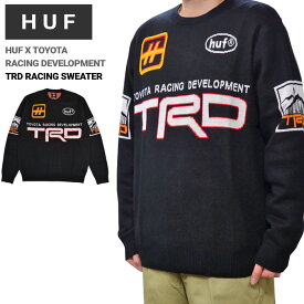 【割引クーポン配布中】 HUF × TRD ハフ × トヨタ・レーシング・デベロップメント セーター TRD RACING SWEATER ニット 長袖 カットソー トップス メンズ M-XL ブラック KN00504