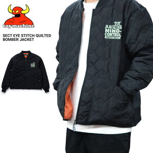 yN[|zzz TOY MACHINE gC}V[ WPbg SECT EYE STITCH QUILTED BOMBER JACKET LeBO {o[WPbg tCgWPbg M-XL ubN TMFDJK31 yo[Qz