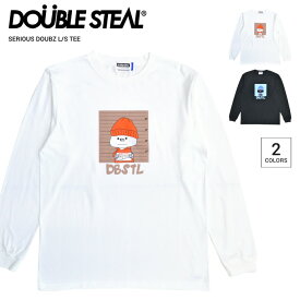 【割引クーポン配布中】 DOUBLE STEAL ダブルスティール ロンT SERIOUS DOUBZ L/S T-SHIRT TEE 長袖 Tシャツ カットソー トップス メンズ M-XL ブラック ホワイト 914-14049 【単品購入の場合はネコポス便発送】