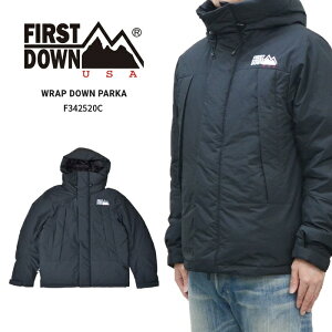 �t�@�[�X�g�_�E�� �W���P�b�g FIRST DOWN USA WRAP DOWN PARKA JACKET ���b�v�_�E���p�[�J�[ �_�E���W���P�b�g �����Y M-XL �u���b�N F342520C �y�o�[�Q���z
