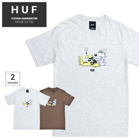 【割引クーポン配布中】 HUF × STEVEN HARRINGTON ハフ × スティーブン・ハリントン Tシャツ MOUSE S/S TEE 半袖 カットソー トップス メンズ S-XXL ブラウン グレー TS01688 【単品購入の場合はネコポス便発送】