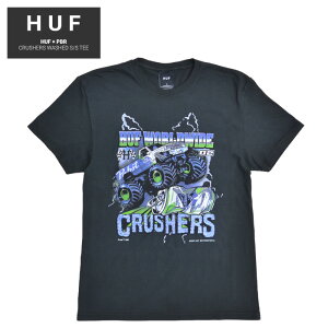 HUF �n�t T�V���c PBR CRUSHERS WASHED S/S TEE ���� �J�b�g�\�[ �g�b�v�X �����Y S-XL �u���b�N TS01737 �y�P�i�w���̏ꍇ�̓��[���֔����z�y�o�[�Q���z