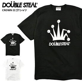 【割引クーポン配布中】 DOUBLE STEAL ダブルスティール Tシャツ CROWN LOGO S/S T-SHIRT TEE 半袖 カットソー トップス メンズ ブラック ホワイト M-XL 931-14002 【単品購入の場合はネコポス便発送】