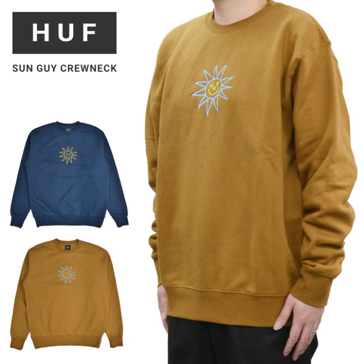 楽天市場】HUF ハフ スウェット SUN GUY CREWNECK SWEATSHIRT フリース 