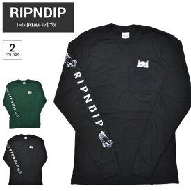 【割引クーポン配布中】 RIPNDIP リップンディップ ロンT LORD NERMAL L/S TEE 長袖 カットソー Tシャツ トップス S-XL ブラック グリーン RND4165 RND1416 【単品購入の場合はネコポス便発送】