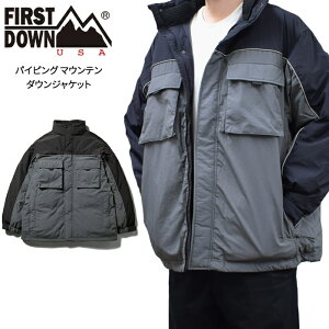�t�@�[�X�g�_�E�� �W���P�b�g FIRST DOWN USA PIPING MOUNTAIN DOWN JACKET �p�C�s���O �}�E���e�� �_�E���W���P�b�g �����Y M-XL �`���R�[�� F742008 �y�o�[�Q���z