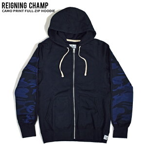 REIGNING CHAMP ���C�j���O�`�����v CAMO PRINT FULL-ZIP HOODIE �W�b�v�p�[�J�[ �t�[�f�B�[ BLACK �y�݌Ɉ�|�z