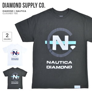 DIAMOND SUPPLY Co. �_�C�������h �T�v���C × NAUTICA �m�[�e�B�J CLOCKED TEE ���� �J�b�g�\�[ �g�b�v�X �����Y S-XL �u���b�N �z���C�g C20DMPA403S �y�P�i�w���̏ꍇ�̓��[���֔����z�y�o�[�Q���z