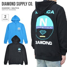 【割引クーポン配布中】 DIAMOND SUPPLY Co. ダイヤモンド サプライ × NAUTICA ノーティカ パーカー SWITCH HOODIES スウェット フリース 長袖 メンズ S-XL ブラック ブルー C20DMPF407S 【バーゲン】