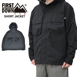 FIRST DOWN USA �t�@�[�X�g�_�E�� �W���P�b�g SHORT JACKET TASLAN NYLON �V���[�g�W���P�b�g �^�X�����i�C���� �i�C�����W���P�b�g �A�E�^�[ �u���]�� �����Y M-XL �u���b�N F441002C �y�o�[�Q���z