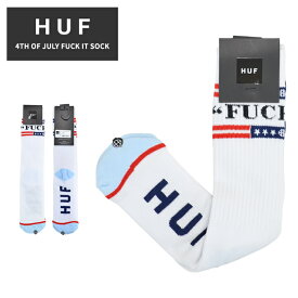 【割引クーポン配布中】 HUF ハフ ソックス 4TH OF JULY FUCK IT SOCK 靴下 メンズ スケートソックス クルーソックス ホワイト SK00656 【ネコポス便発送で送料無料】