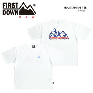�y�����N�[�|���z�z���z FIRST DOWN �t�@�[�X�g�_�E�� T�V���c MOUNTAIN S/S T-SHIRT TEE ���� �J�b�g�\�[ �g�b�v�X �����Y M-XL �z���C�g F901501C �y�P�i�w���̏ꍇ�̓��[���֔����z�y�o�[�Q���z