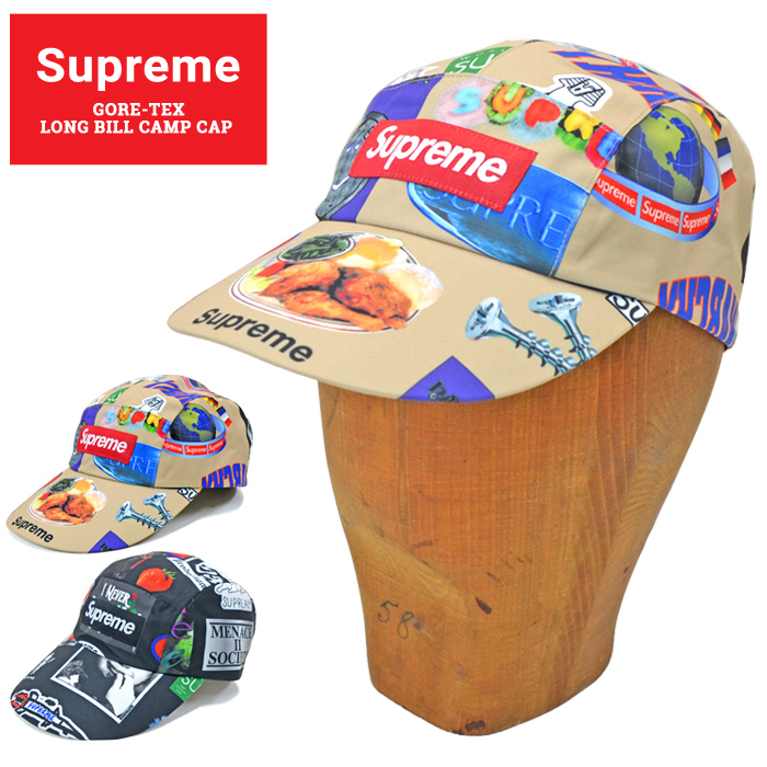 【割引クーポン配布中】 Supreme シュプリーム キャップ GORE-TEX LONG BILL CAMP CAP 5パネルキャップ 帽子 タン ブラック SUPREME 21SS
