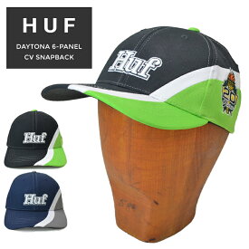 【割引クーポン配布中】 HUF ハフ キャップ DAYTONA 6-PANEL CV SNAPBACK HAT CAP 帽子 スナップバックキャップ 6パネルキャップ ブラック ネイビー HT00609