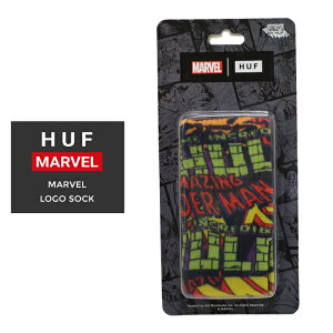HUF × MARVEL �n�t × �}�[�x�� �\�b�N�X MARVEL LOGOS SOCK �C�� �����Y �X�P�[�g�\�b�N�X �N���[�\�b�N�X �}���` SK00717 �y�o�[�Q���z