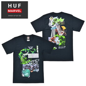 【割引クーポン配布中】 HUF × MARVEL ハフ × マーベル Tシャツ SMASH UP S/S TEE 半袖 カットソー トップス メンズ S-XL ブラック TS01896 【単品購入の場合はネコポス便発送】