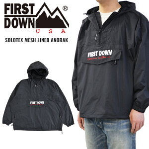 FIRST DOWN �t�@�[�X�g�_�E�� �W���P�b�g SOLOTEX MESH LINED ANORAK JACKET �A�m���b�N�W���P�b�g �}�E���e���p�[�J�[ �\���e�b�N�X �A�E�^�[ �u���]�� �����Y M-L �u���b�N F741002C �y�o�[�Q���z