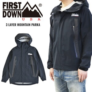 FIRST DOWN �t�@�[�X�g�_�E�� �W���P�b�g 3LAYER MOUNTAIN PARKA JACKET �}�E���e���p�[�J�[ �i�C�����W���P�b�g �A�E�^�[ �u���]�� �����Y M-L �u���b�N F741001C �y�o�[�Q���z