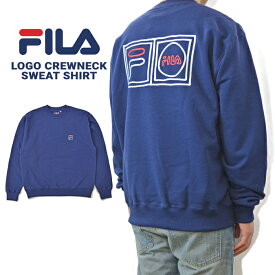 【割引クーポン配布中】 フィラ ヘリテージ FILA HERITAGE LOGO CREWNECK SWEAT SHIRT クルーネック スウェット トレーナー フリース ネイビー M-XL FM9772 【バーゲン】