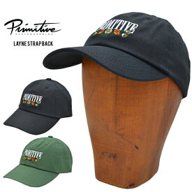 【割引クーポン配布中】 PRIMITIVE プリミティブ キャップ LAYNE STRAPBACK CAP HAT 帽子 ストラップバックキャップ 6-PANEL CAP 6パネルキャップ ブラック グリーン
