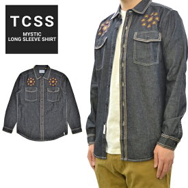 【割引クーポン配布中】 TCSS ティーシーエスエス シャツ MYSTIC L/S SHIRT シャンブレーシャツ デニムシャツ ワークシャツ 長袖 メンズ S-XL ブラック LS1827 【売り尽くし】