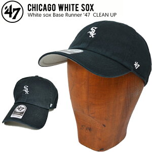 '47 �t�H�[�e�B�[�Z�u�� WHITE SOX BASE RUNNER 47 CLEAN UP CAP �N���[���i�b�v �L���b�v �X�q �X�g���b�v�o�b�N�L���b�v �����Y ���f�B�[�X ���j�Z�b�N�X �� �u���b�N MLB