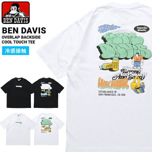 BEN DAVIS �x���f�C�r�X T�V���c OVERLAP BACK SIDE COOL TOUCH TEE ���� �J�b�g�\�[ �g�b�v�X �u���b�N �z���C�g M-XL C-25580059 �y�P�i�w���̏ꍇ�̓��[���֔����z
