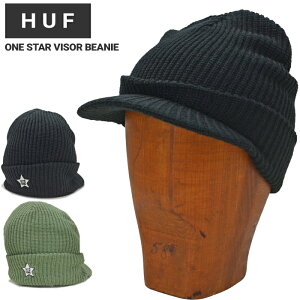 HUF �n�t �r�[�j�[ ONE STAR VISOR BEANIE HAT CAP �j�b�g�L���b�v �X�q �j�b�g�X �c�o�t�� �o�C�U�[�r�[�j�[ BN00141 �y���[���֔����ő��������z