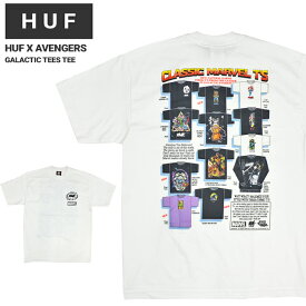 【割引クーポン配布中】 HUF × AVENGERS ハフ × アベンジャーズ Tシャツ GALACTIC TEES TEE 半袖 カットソー トップス メンズ M-XL ホワイト TS02205 【単品購入の場合はネコポス便発送】