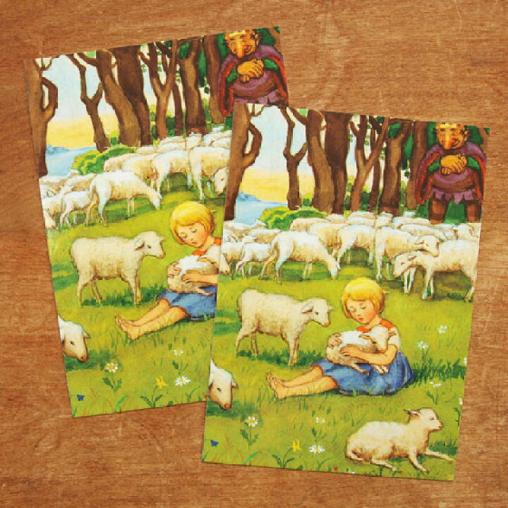 楽天市場 エルサベスコフ ポストカード 2枚セット ロサリンドとこひつじ 絵本作家 北欧 かわいい イラスト おしゃれ メール便対象品 Slowworks