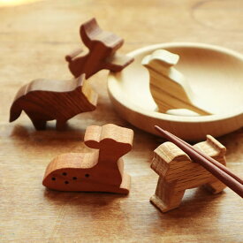 箸置き セット おしゃれ かわいい 箸置 鉄瓶 はしおき ギフト 結婚祝い 引越し祝い 木製 木草舎 日本製 箸置きセット 日本の獣たち 【メール便対象品】