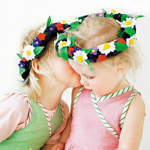 布おもちゃ 冠 フラワー 花冠 ヘッドドレス 誕生日 子供 女の子 かわいい おしゃれ Oskar&ellen オスカー&エレン フェルトフラワーガーランド