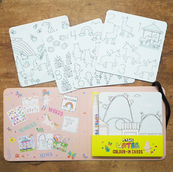 楽天市場 塗り絵 子供 水ぬりえ お絵描き 繰り返し遊べる 水落書き おもちゃ 男の子 女の子 絵画 ペン お風呂 キッズ 教育 室内遊び イギリス Floss Rock マジックウォーターパッド ペン Slowworks